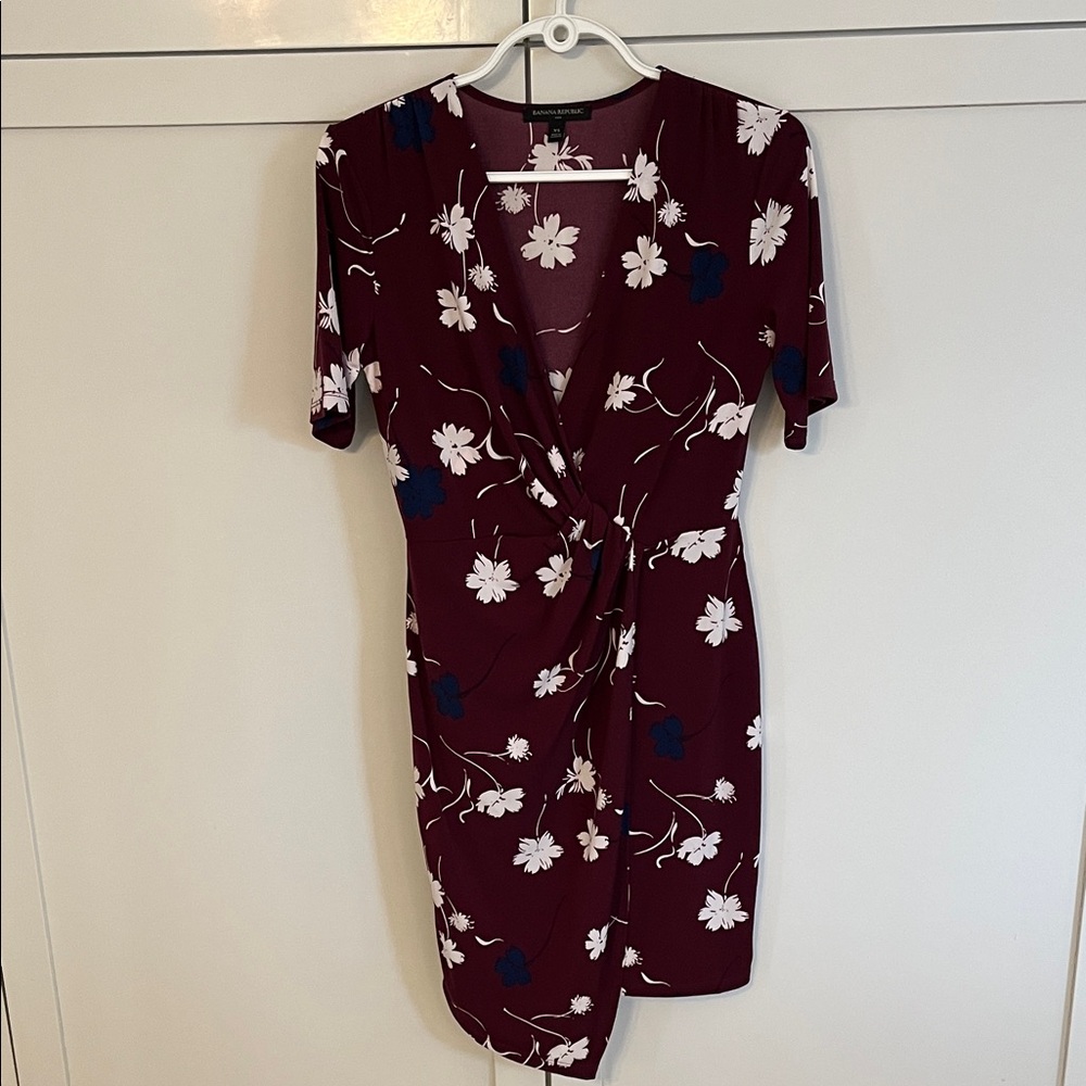 Banana Republic Burgundy Floral Mini Dress